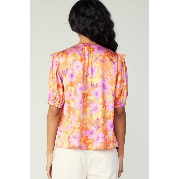 NEW CURRENT AIR bailey top in orange/pink multi - Picture 4 of 4